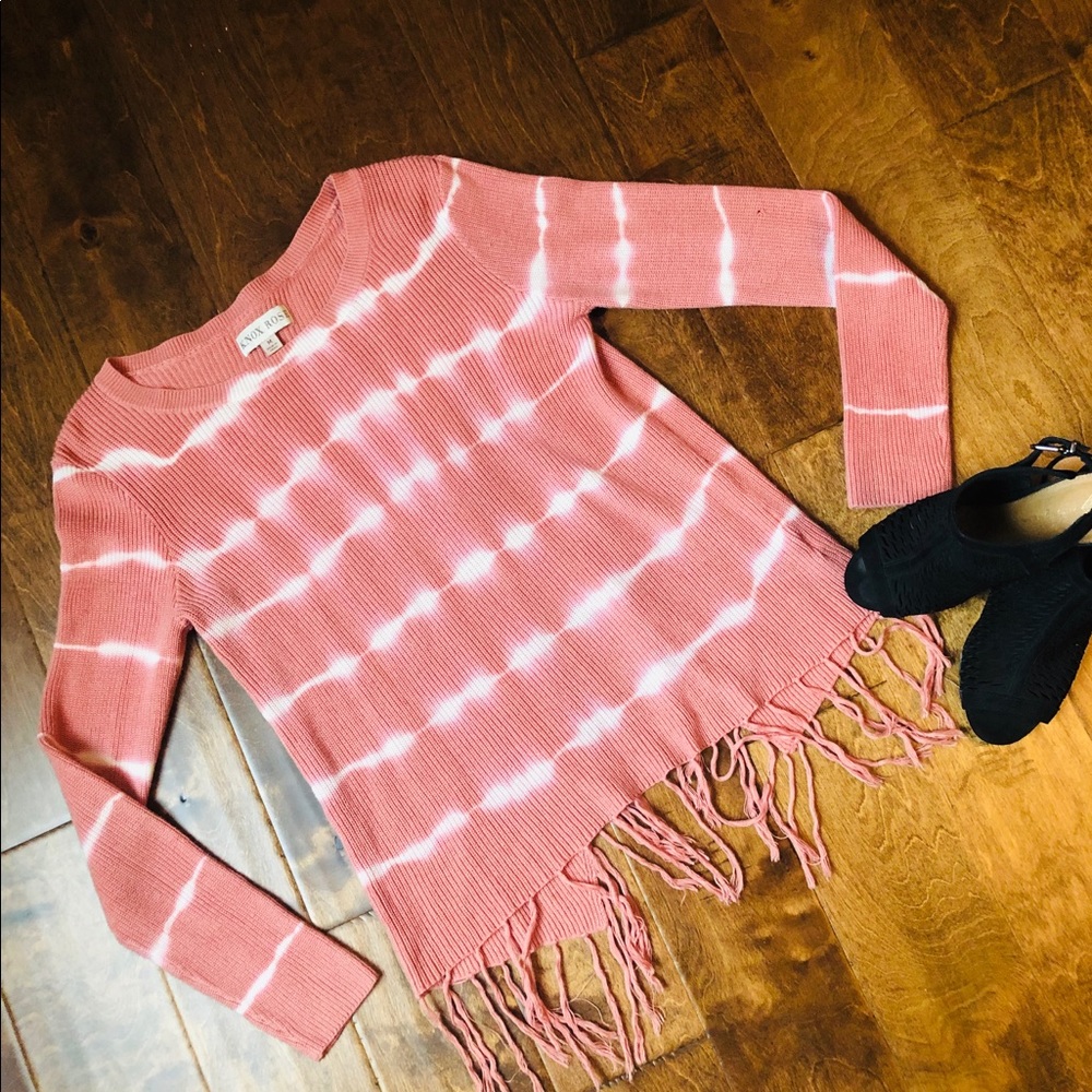 Knox Rose fringe open back sweater